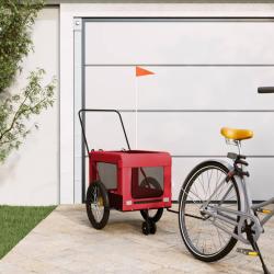 Remorque de v&eacute;lo pour animaux de compagnie rouge et noir