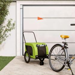 Remorque de v&eacute;lo pour animaux de compagnie vert et noir