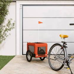 Remorque de v&eacute;lo pour animaux de compagnie orange et noir