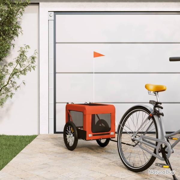 Remorque de v�lo pour animaux de compagnie orange et noir