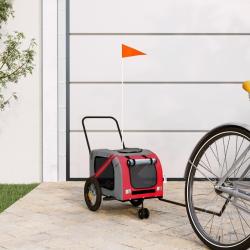 Remorque de v&eacute;lo pour animaux de compagnie rouge et noir