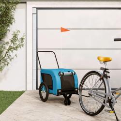 Remorque de v&eacute;lo pour animaux de compagnie bleu et noir