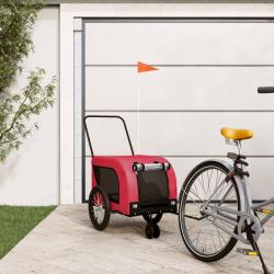 Remorque de v&eacute;lo pour animaux de compagnie rouge et noir