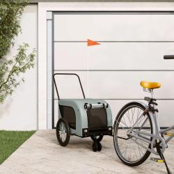 Remorque de v&eacute;lo pour animaux de compagnie gris et noir