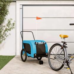 Remorque de v&eacute;lo pour animaux de compagnie bleu et noir