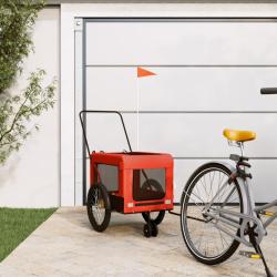 Remorque de v&eacute;lo pour animaux de compagnie orange et noir