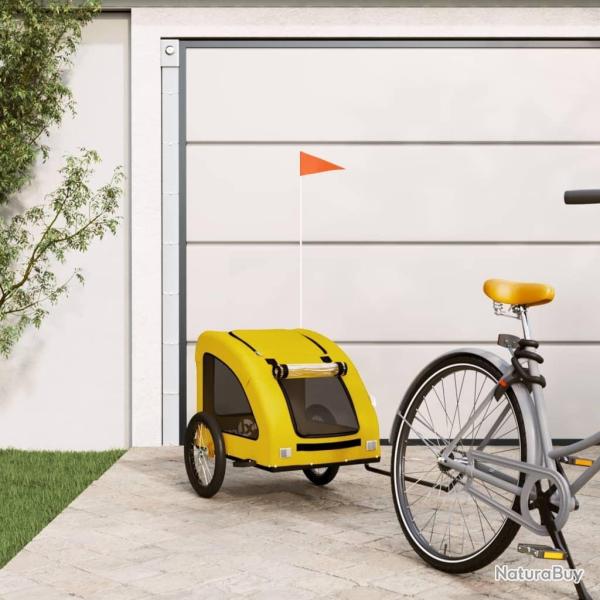 Remorque de v�lo pour animaux de compagnie jaune alsavelo