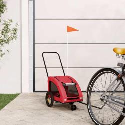Remorque de v&eacute;lo pour animaux de compagnie rouge