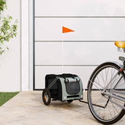 Remorque de v&eacute;lo pour animaux de compagnie gris et noir