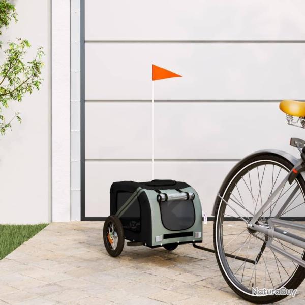 Remorque de v�lo pour animaux de compagnie gris et noir alsavelo