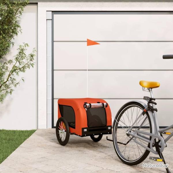 Remorque de v�lo pour animaux de compagnie orange et noir