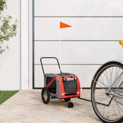 Remorque de v&eacute;lo pour animaux de compagnie orange et noir