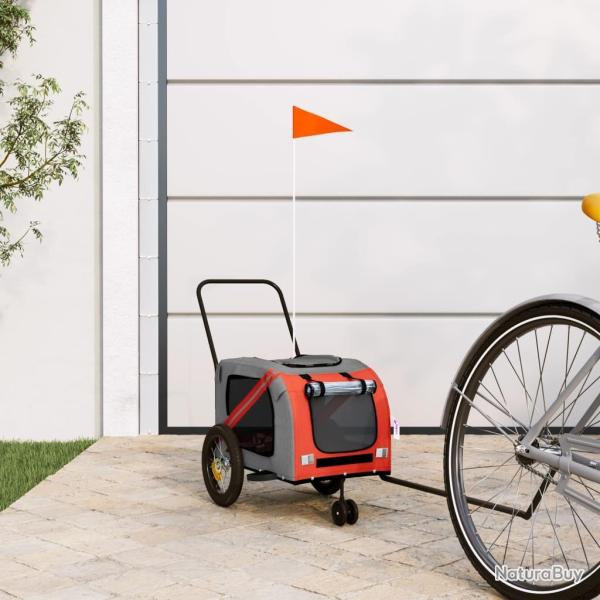 Remorque de v�lo pour animaux de compagnie orange et noir