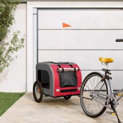 Remorque de v&eacute;lo pour animaux de compagnie rouge et gris