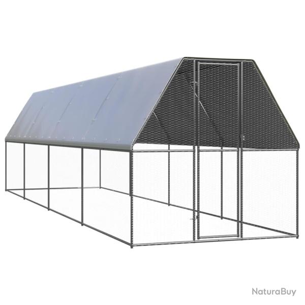 Poulailler d'ext�rieur 2x8x2 m Acier galvanis�