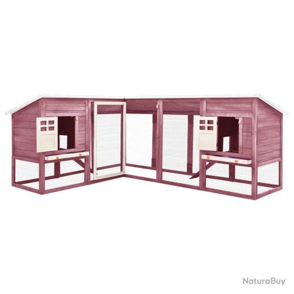 Clapier d'ext�rieur avec piste Moka et blanc Bois de sapin alsavelo