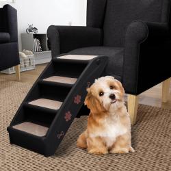 Escaliers pliables pour chiens Noir 62x40x49,5 cm alsavelo