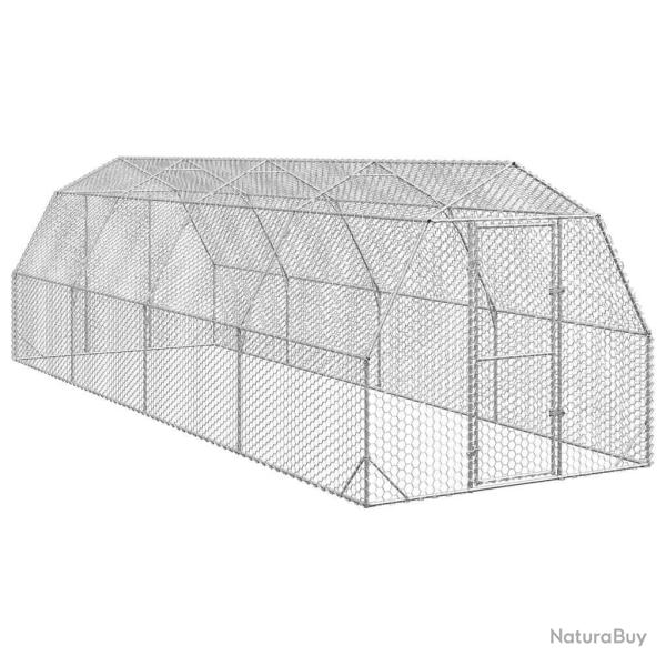 Poulailler 2,5x8x2,25 m acier galvanis�