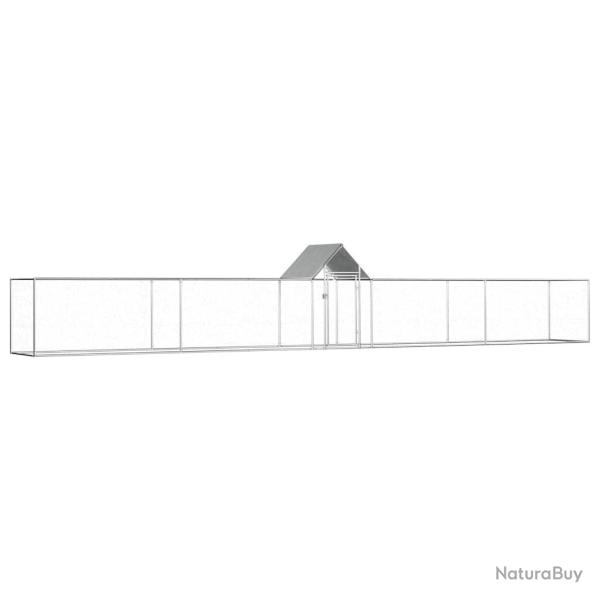 Poulailler 9 x 1 x 1,5 m Acier galvanis�