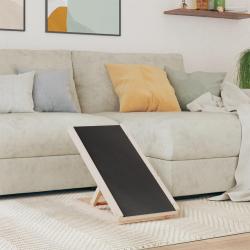 Rampe pour chiens gris 70x35 cm bois de sapin solide alsavelo