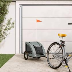 Remorque de v&eacute;lo pour animaux de compagnie gris