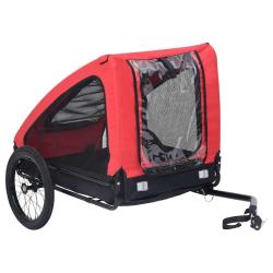 Remorque de v&eacute;lo pour animaux de compagnie rouge et noir