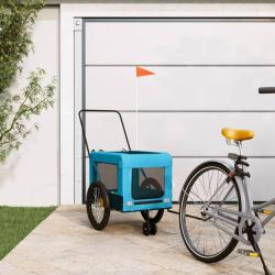 Remorque de v&eacute;lo pour animaux de compagnie bleu et noir