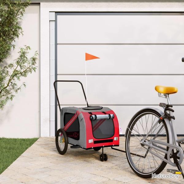 Remorque de v�lo pour animaux de compagnie orange et gris