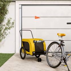 Remorque de v&eacute;lo pour animaux de compagnie jaune et noir