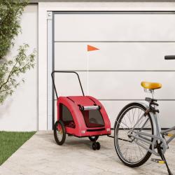 Remorque de v&eacute;lo pour animaux de compagnie rouge
