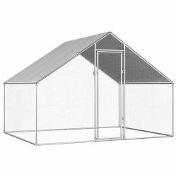 Poulailler d'ext&eacute;rieur 2,75 x 2 x 1,92 m Acier galvanis&eacute;