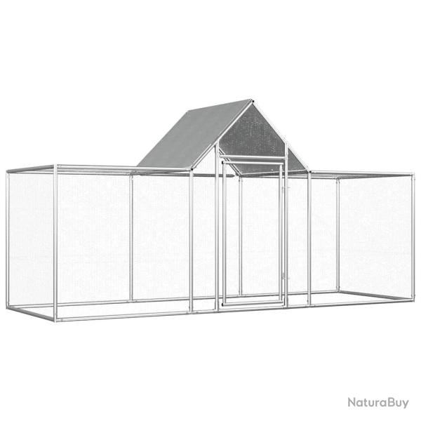 Poulailler 3 x 1 x 1,5 m Acier galvanis�
