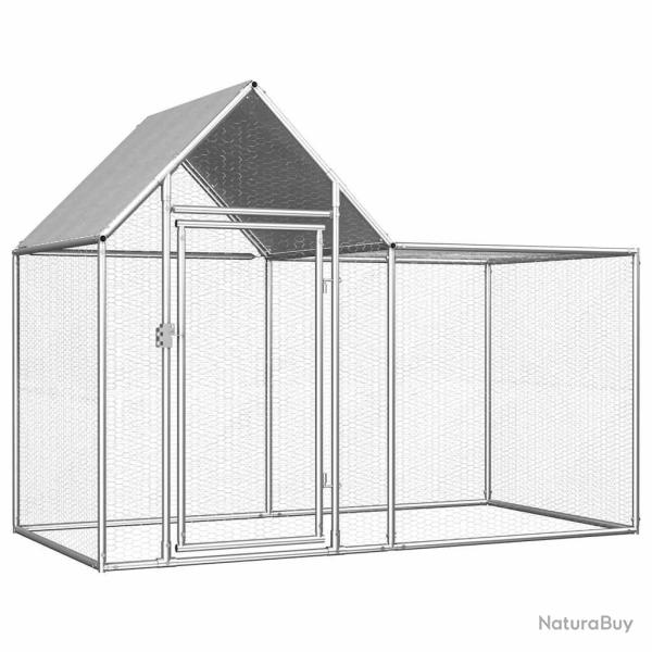 Poulailler 2 x 1 x 1,5 m Acier galvanis�