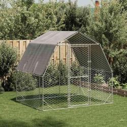 Poulailler avec toit 2,5x2x2,25 m acier galvanis&eacute;
