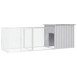 Cage pour poules Gris 300x91x100 cm Acier galvanis&eacute;