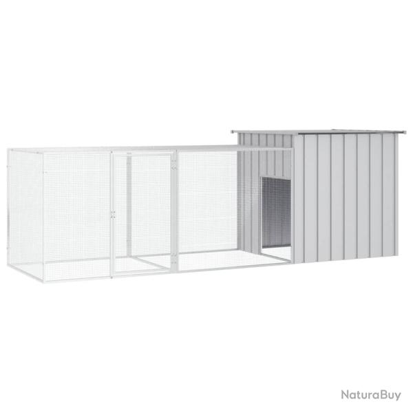 Cage pour poules Gris 300x91x100 cm Acier galvanis�