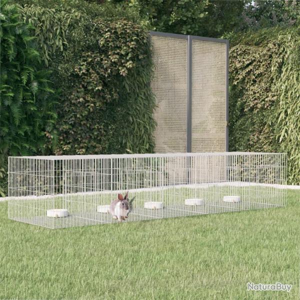 Cage � lapin 5 panneaux 273x79x54 cm Fer galvanis�