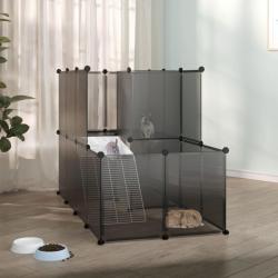 Cage pour petits animaux Noir 142x74x93 cm PP et Acier alsavelo