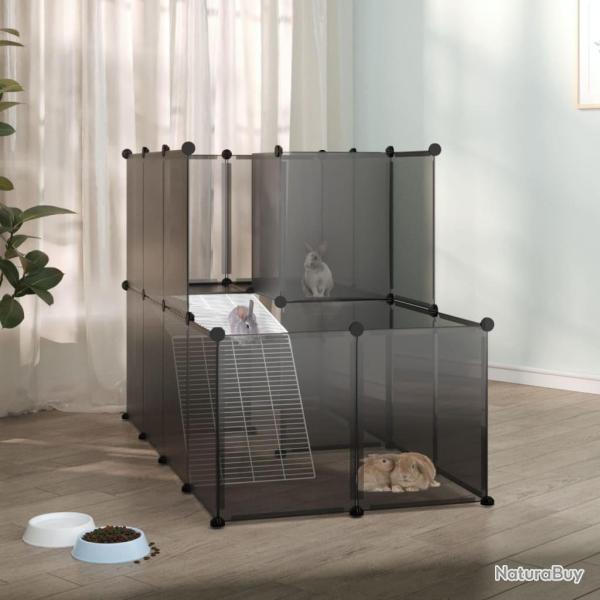 Cage pour petits animaux Noir 142x74x93 cm PP et Acier alsavelo