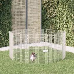 Enclos d'animaux en libert&eacute; 10 panneaux 54x80 cm fer galvanis&eacute;