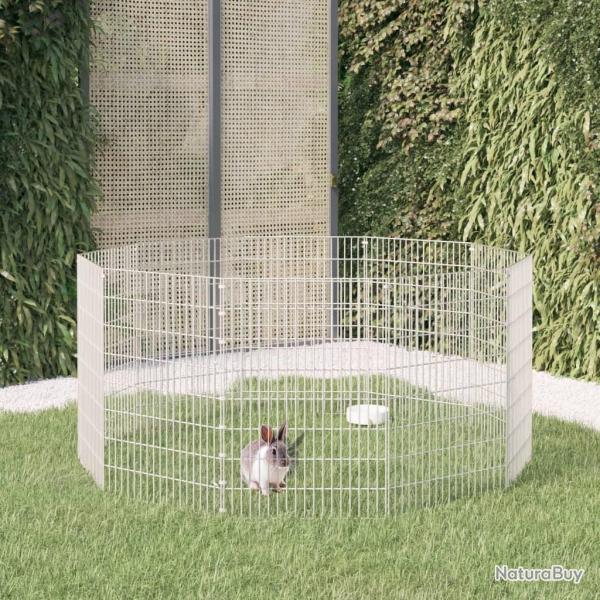 Enclos d'animaux en libert� 10 panneaux 54x80 cm fer galvanis�