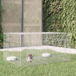 Cage &agrave; lapin 2 panneaux 110x79x54 cm Fer galvanis&eacute;