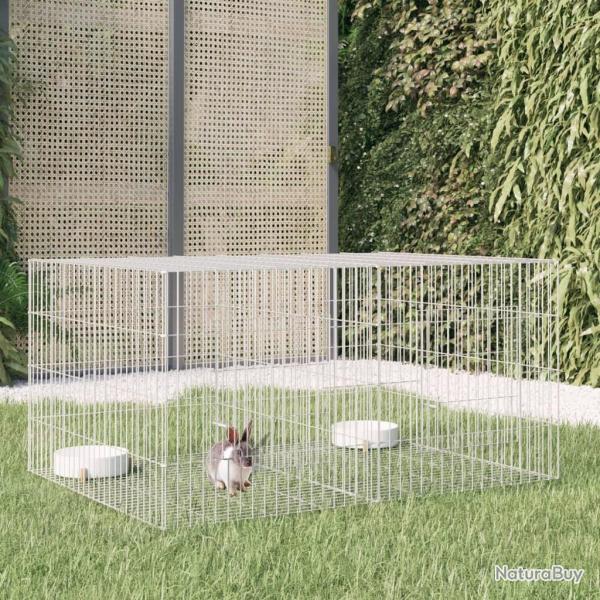 Cage � lapin 2 panneaux 110x79x54 cm Fer galvanis�