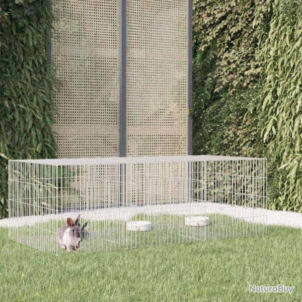 Cage � lapin 3 panneaux 163x79x54 cm Fer galvanis�