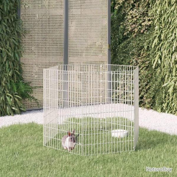 Enclos pour animaux en libert� 6 panneaux 54x80cm fer galvanis�
