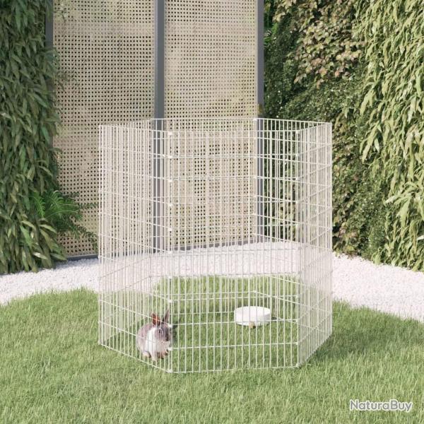 Enclos d'animaux en libert� 6 panneaux 54x100 cm fer galvanis� alsavelo
