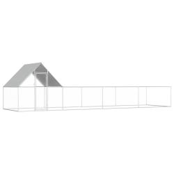 Poulailler 8 x 2 x 2 m Acier galvanis&eacute;