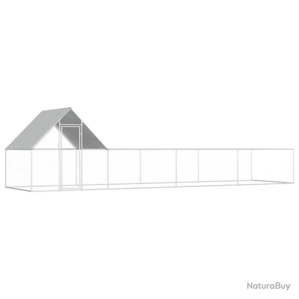 Poulailler 8 x 2 x 2 m Acier galvanis�