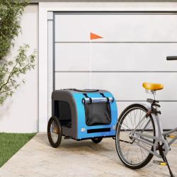 Remorque de v&eacute;lo pour animaux de compagnie bleu et gris