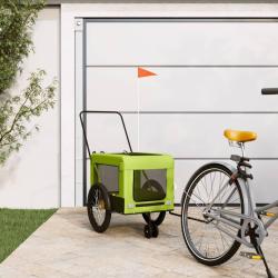 Remorque de v&eacute;lo pour animaux de compagnie vert et noir